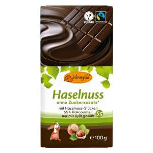 Xylit Schokolade Haselnuss 100 g zuckerfrei fairtrade