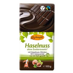Produkt Xylit Schokolade Haselnuss 100 g zuckerfrei fairtrade