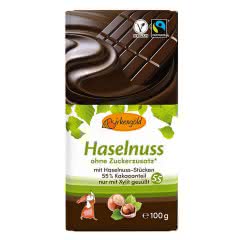 Produkt Xylit Schokolade Haselnuss 100 g zuckerfrei fairtrade