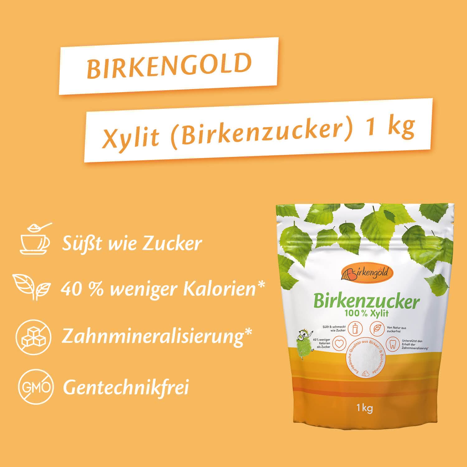 Birkengold Xylitol - Sucre de Bouleau, 1 kg - Boutique en ligne From Austria
